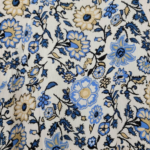 Christy Dawn Cream and Blue Floral Short Sleeve Maxi Dress Small - Picture 3 of 11